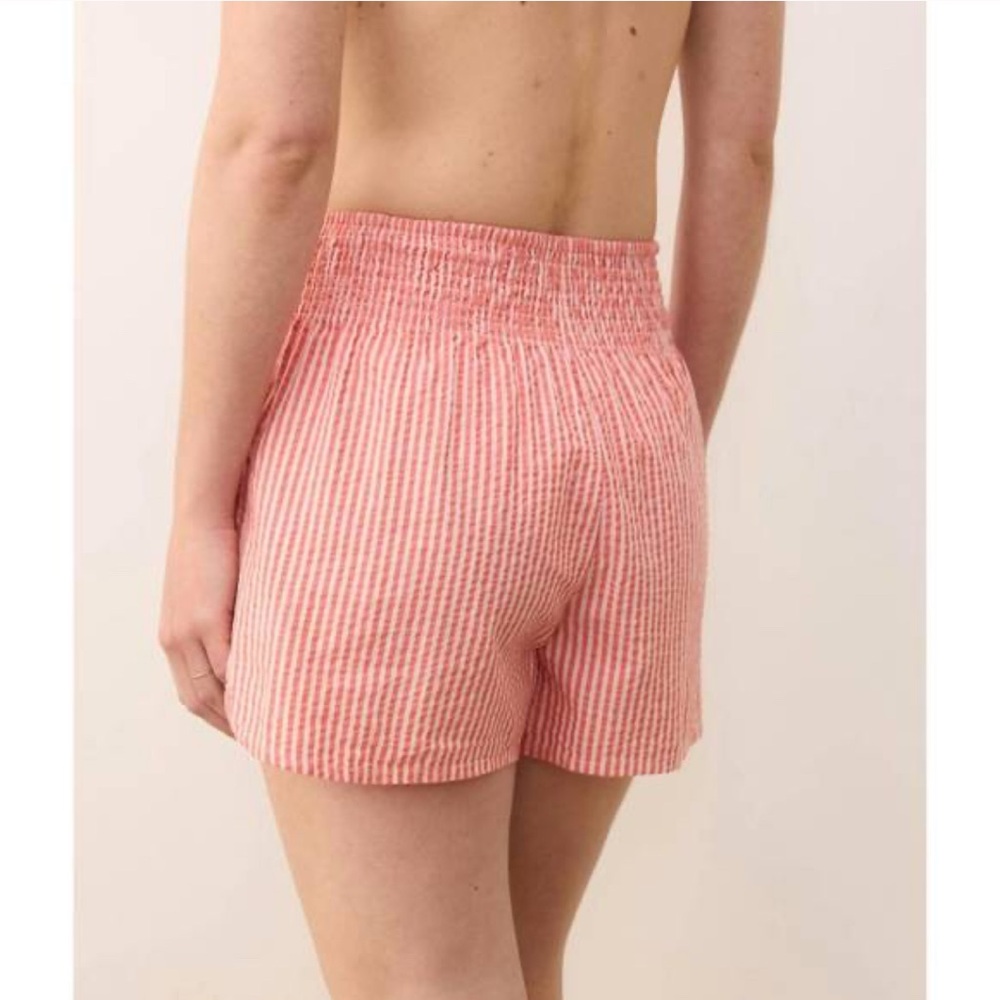 Marine Layer Cali Seersucker Striped High Waist Shorts Medium - Picture 2 of 9